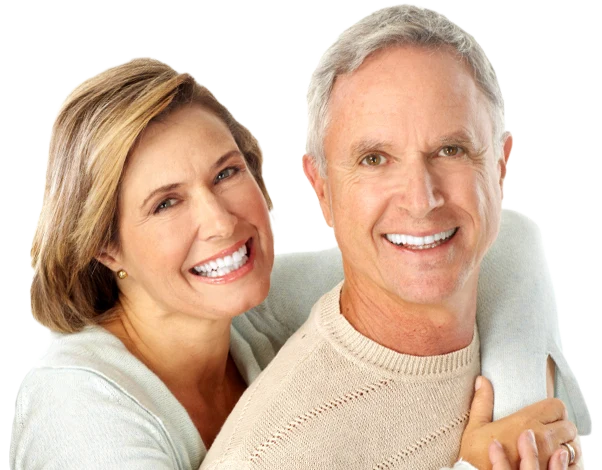 A smiling older couple